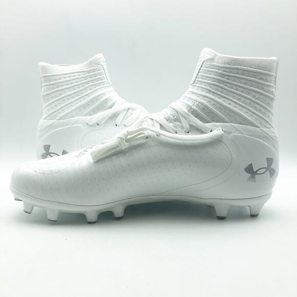 Under Armour Men Highlight MC 2.0 High Top Football Cleats Size 8 White NWOB